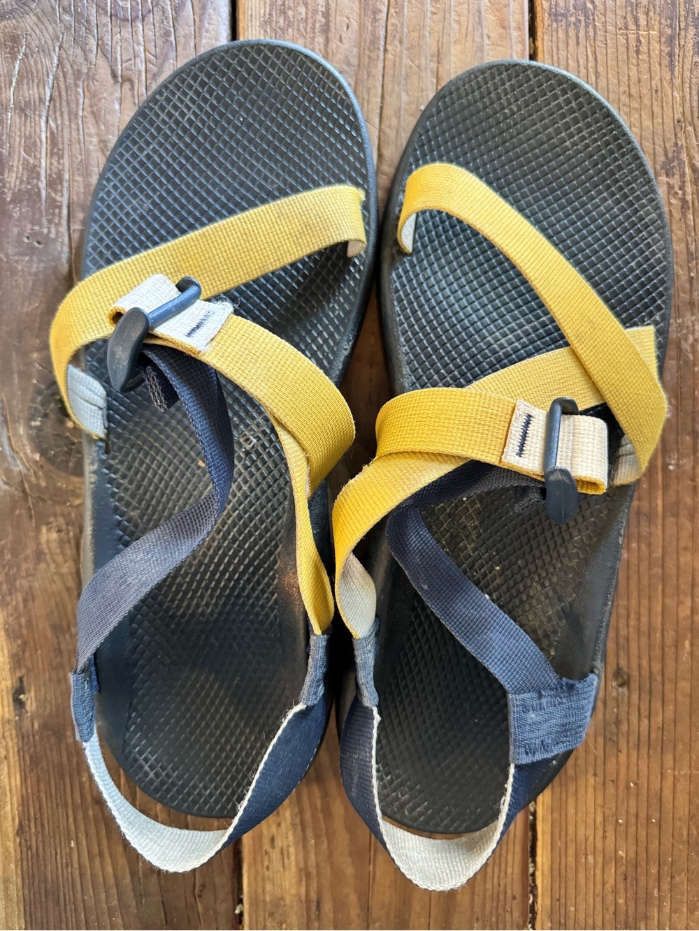 Men’s Yellow and Blue Chacos
